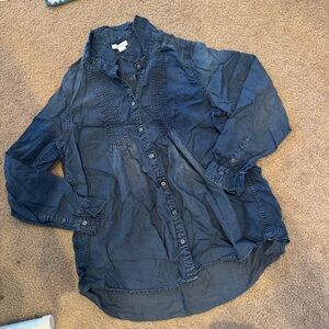 Casual Blue Button-Up Shirt